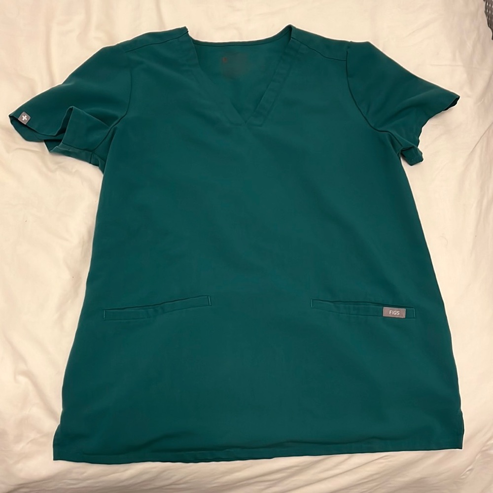 Hunter Green Figs Scrub Top Size S